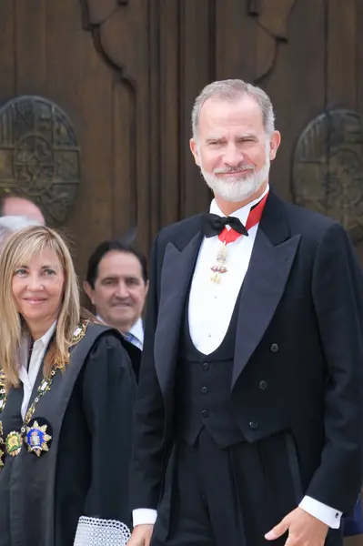 stock image King Felipe VI of Spain and the president of the General  Supreme Court Isabel Perello attend the opening of the Judicial year at Tribunal Superior de Justicia on September 05, 2024 in Madrid Spain