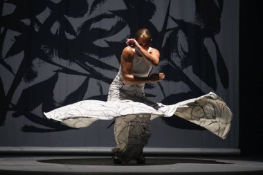 Spanish flamenco dancer Sara Baras performs on stage during her new show 'Vuela', at the Teatro Gran Va in Madrid September 5 2024 Spain clipart