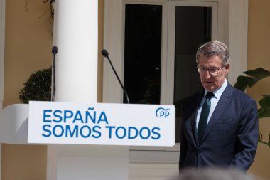 the president of the PP Alberto Nuez Feijoo durante meeting with the regional presidents of the Partido Popular, at the Palacio de los Duques de Pastrana, 6 September 2024 in Madrid Spain clipart