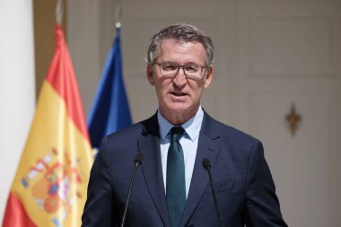 PP başkanı Alberto Nuez Feijoo durante partido Popüler 'in bölge başkanlarıyla 6 Eylül 2024' te Madrid 'de, Palacio de los Duques de Pastrana' da bir araya geldi.