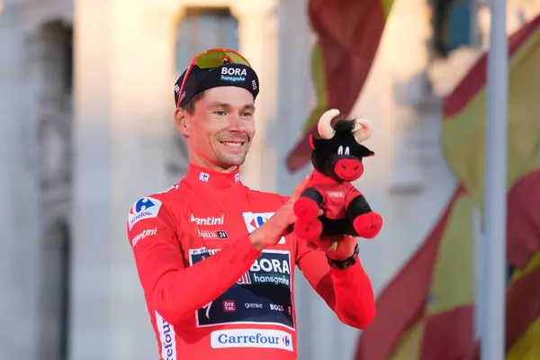 stock image Primoz Roglic of Slovenia and Red Bull Bora Team celebrates his victory at the end of the 79th Vuelta a Espaa 2024 on September 8, 2024 in Madrid Spain