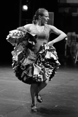 The dancer Luca Ruibal performs during the presentation of the show Suma Flemenca at the Canal theater in Madrid. September 10 2024 Spain clipart