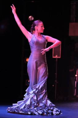 The dancer Luca Ruibal performs during the presentation of the show Suma Flemenca at the Canal theater in Madrid. September 10 2024 Spain clipart