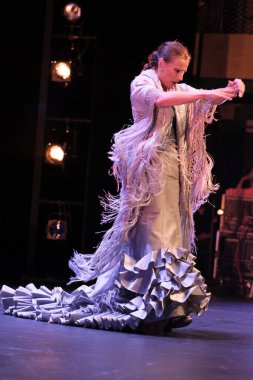 The dancer Luca Ruibal performs during the presentation of the show Suma Flemenca at the Canal theater in Madrid. September 10 2024 Spain clipart