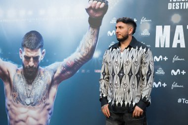 Omar Montes poses at the photocall of the premiere of the documentary TOPURIA MATADOR at the Callao Cinemas, on September 18, 2024, in Madrid Spain clipart