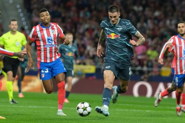 RB Leipzig takımından Benjamin Sesko UEFA Şampiyonlar Ligi Faz MD1 maçı sırasında Madrid 'de ve RB Leipzig' de 19 Eylül 2024 tarihinde Madrid, İspanya 'da