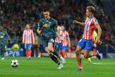 RB Leipzig takımından Benjamin Sesko UEFA Şampiyonlar Ligi Faz MD1 maçı sırasında Madrid 'de ve RB Leipzig' de 19 Eylül 2024 tarihinde Madrid, İspanya 'da