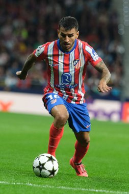Atletico de Madrid 'den Angel Correa UEFA Şampiyonlar Ligi Faz MD1 maçı sırasında Madrid' de ve Estadio Metropolitano 'da RB Leipzig' de 19 Eylül 2024 tarihinde İspanya 'nın başkenti Madrid' de oynanmıştır.