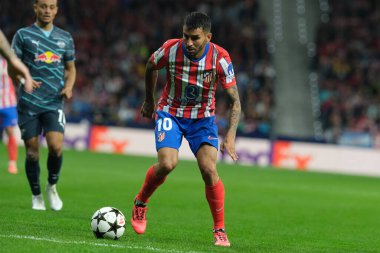 Atletico de Madrid 'den Angel Correa UEFA Şampiyonlar Ligi Faz MD1 maçı sırasında Madrid' de ve Estadio Metropolitano 'da RB Leipzig' de 19 Eylül 2024 tarihinde İspanya 'nın başkenti Madrid' de oynanmıştır.
