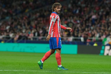 UEFA Şampiyonlar Ligi Faz MD1 karşılaşmasında Atletico de Madrid 'den Antoine Griezmann ve Estadio Metropolitano' dan RB Leipzig 19 Eylül 2024 'te İspanya' nın Madrid kentinde oynanan karşılaşmada