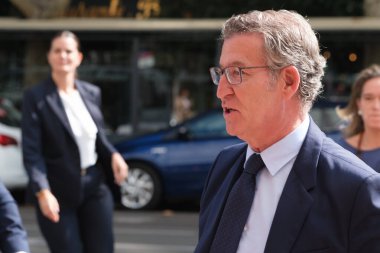 Halk Partisi Başkanı Alberto Nuez Feijoo, 23 Eylül 2024 tarihinde İspanya 'nın başkenti Madrid' deki Eurobuldon Otel 'de PP Ulusal Yürütme Komitesi toplantısında.