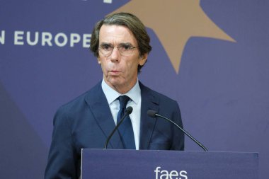 former Prime Minister Jose Maria Aznar during the FAES Campus 2024 at the Hotel Petit Palace Savoy Alfonso XII on September 26 2024 in Madrid Spain clipart