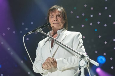 Şarkıcı Roberto Carlos, 26 Eylül 2024 'te İspanya' nın Madrid şehrindeki Wizink Center 'da bir konserde sahne alır..