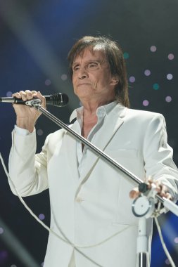 Şarkıcı Roberto Carlos, 26 Eylül 2024 'te İspanya' nın Madrid şehrindeki Wizink Center 'da bir konserde sahne alır..