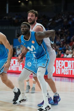 Movistar Estudiantes ve Obradoiro, Madrid 'deki Wizink Center' da ACB Basketbol Ligi 'nde oynadı. 29 Eylül 2024 İspanya