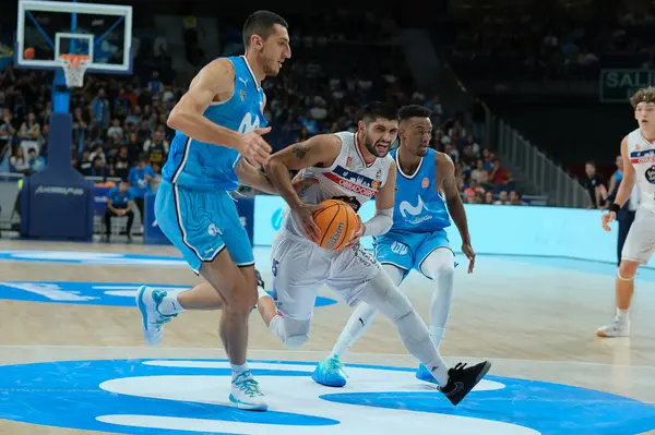 stock image player during Movistar Estudiantes and Obradoiro  played the ACB Basketball League this at the Wizink Center in Madrid. September 29, 2024 Spain