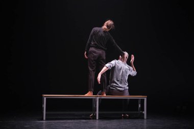 Berlin Dansçıları CAST Woyzeck 'i Madrid' deki Theatro del Canal 'da sunar. 3 Ekim 2024 İspanya
