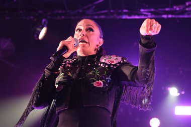 Şarkıcı Maria Pelae, Madrid 'deki La Riviera konserinde 4 Ekim 2024' te sahne aldı.