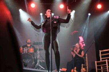 Şarkıcı Maria Pelae, Madrid 'deki La Riviera konserinde 4 Ekim 2024' te sahne aldı.