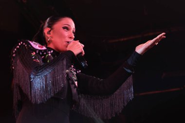 Şarkıcı Maria Pelae, Madrid 'deki La Riviera konserinde 4 Ekim 2024' te sahne aldı.