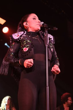 Şarkıcı Maria Pelae, Madrid 'deki La Riviera konserinde 4 Ekim 2024' te sahne aldı.