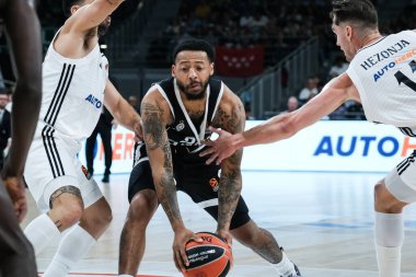 Real Madrid ile Partizan Belgrad arasında oynanan EuroLeague karşılaşmasında Partizan Mozzart Bet Belgrad 'dan Brandon Davies, 10 Ekim 2024 tarihinde İspanya' nın başkenti Madrid 'de WiZink Center' da oynandı.