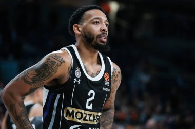 Real Madrid ile Partizan Belgrad arasında oynanan EuroLeague karşılaşmasında Partizan Mozzart Bet Belgrad takımından Carlik Jones, 10 Ekim 2024 tarihinde İspanya 'da WiZink Center' da oynanan karşılaşmada