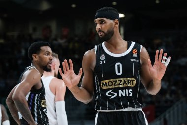 Real Madrid ile Partizan Belgrad arasında oynanan EuroLeague karşılaşmasında Partizan Mozzart Bet Belgrad 'dan Brandon Davies, 10 Ekim 2024 tarihinde İspanya' nın başkenti Madrid 'de WiZink Center' da oynandı.