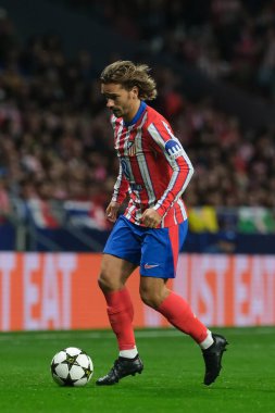 Antoine Griezmann UEFA Şampiyonlar Ligi maçında Atletico de Madrid ve LOSC Lille arasında 23 Ekim 2024 'te Madrid, İspanya' da oynanan stadyumda maç yapmaktadır..