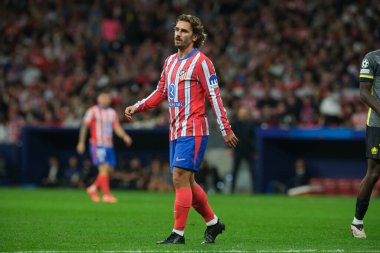 Antoine Griezmann UEFA Şampiyonlar Ligi maçında Atletico de Madrid ve LOSC Lille arasında 23 Ekim 2024 'te Madrid, İspanya' da oynanan stadyumda maç yapmaktadır..