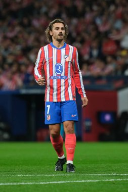 Antoine Griezmann UEFA Şampiyonlar Ligi maçında Atletico de Madrid ve LOSC Lille arasında 23 Ekim 2024 'te Madrid, İspanya' da oynanan stadyumda maç yapmaktadır..