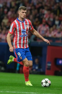 Alexander Sorloth UEFA Şampiyonlar Ligi maçında Atletico de Madrid ve LOSC Lille arasında 23 Ekim 2024 'te Madrid, İspanya' da oynanan stadyumda maç yapıyor..