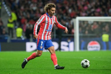 Antoine Griezmann UEFA Şampiyonlar Ligi maçında Atletico de Madrid ve LOSC Lille arasında 23 Ekim 2024 'te Madrid, İspanya' da oynanan stadyumda maç yapmaktadır..
