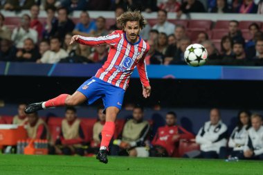 Antoine Griezmann UEFA Şampiyonlar Ligi maçında Atletico de Madrid ve LOSC Lille arasında 23 Ekim 2024 'te Madrid, İspanya' da oynanan stadyumda maç yapmaktadır..