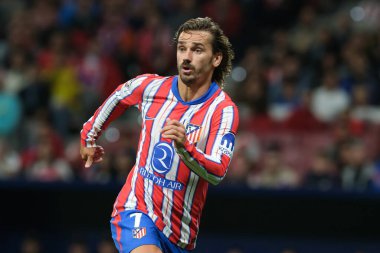 Antoine Griezmann UEFA Şampiyonlar Ligi maçında Atletico de Madrid ve LOSC Lille arasında 23 Ekim 2024 'te Madrid, İspanya' da oynanan stadyumda maç yapmaktadır..