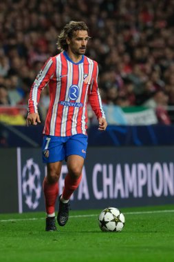 Antoine Griezmann UEFA Şampiyonlar Ligi maçında Atletico de Madrid ve LOSC Lille arasında 23 Ekim 2024 'te Madrid, İspanya' da oynanan stadyumda maç yapmaktadır..