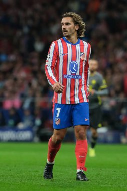 Antoine Griezmann UEFA Şampiyonlar Ligi maçında Atletico de Madrid ve LOSC Lille arasında 23 Ekim 2024 'te Madrid, İspanya' da oynanan stadyumda maç yapmaktadır..