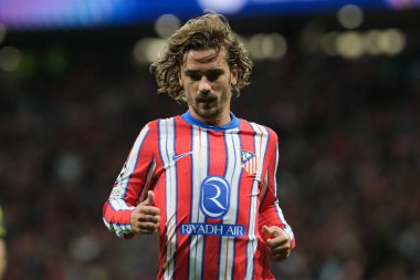 Antoine Griezmann UEFA Şampiyonlar Ligi maçında Atletico de Madrid ve LOSC Lille arasında 23 Ekim 2024 'te Madrid, İspanya' da oynanan stadyumda maç yapmaktadır..