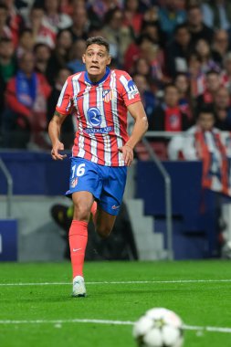 Nahuel Molina  in action during the UEFA Champions League  League match between Atletico de Madrid and LOSC Lille at stadium  Metropolitano on  October  23, 2024 in Madrid, Spain. clipart