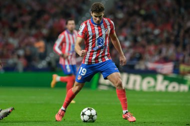 Julian Alvarez UEFA Şampiyonlar Ligi maçında 23 Ekim 2024 'te İspanya' nın başkenti Madrid 'deki stadyumda Atletico de Madrid ile LOSC Lille arasında maç yaptı..