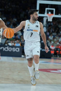 Facu Campazzo  of Real Madrid during ACB Liga Endesa Basketball match between Real Madrid and Basquet Manresa at WiZink Center on October 27 2024 in Madrid Spain clipart