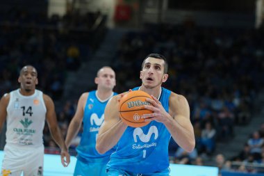 Movistar Estudiantes ve Zamora, Madrid 'deki Wizink Center' da ACB Basketbol Ligi 'nde oynadı. 24 Ekim 2024 İspanya