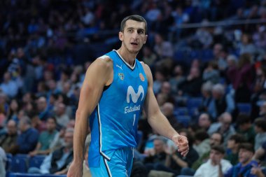 Movistar Estudiantes ve Zamora, Madrid 'deki Wizink Center' da ACB Basketbol Ligi 'nde oynadı. 24 Ekim 2024 İspanya