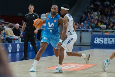 Movistar Estudiantes ve Zamora, Madrid 'deki Wizink Center' da ACB Basketbol Ligi 'nde oynadı. 24 Ekim 2024 İspanya