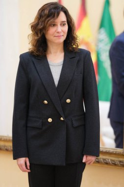  The president of the Community of Madrid, Isabel Diaz Ayuso, meets with Saudi Arabia's ambassador to Spain, Her Highness Princess Haifa Bint Abdulaziz Al Mogrin, at the Royal Post House, on 31 October, 2024 in Madrid, Spain. clipart