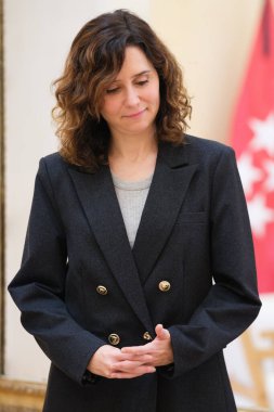  Madrid Topluluğu Başkanı Isabel Diaz Ayuso, Suudi Arabistan 'ın İspanya Büyükelçisi Ekselansları Haifa Bint Abdulaziz Al Mogrin ile 31 Ekim 2024 tarihinde İspanya' nın başkenti Madrid 'de bir araya geldi..