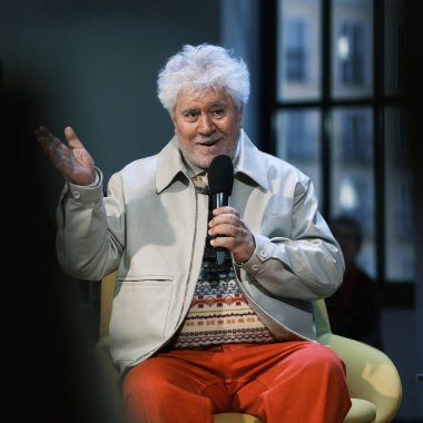 Spanish director Pedro Almodovar will present the book 'The Room Next Door' at the Telefonica Foundation November 11, 2024 Spain clipart