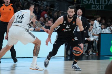 Virtus Segafredo Bologna 'dan Tornike Shengelia 12 Kasım 2024 tarihinde İspanya' nın başkenti Madrid 'de oynanan ve Real Madrid ile Bologna arasında oynanan 9.