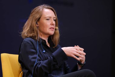 British writer Paula Hawkins during the presentation of her book THE BLUE HOUR at the Telefnica Foundation in Madrid on November 14 2024 Spain clipart