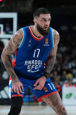Anadolu Efes takımından Vincent Poirier, 15 Kasım 2024 tarihinde Madrid 'de Real Madrid ile Anadolu Efes arasında oynanan EuroLeague maçında İspanya' nın Wizink kentinde oynamıştı.